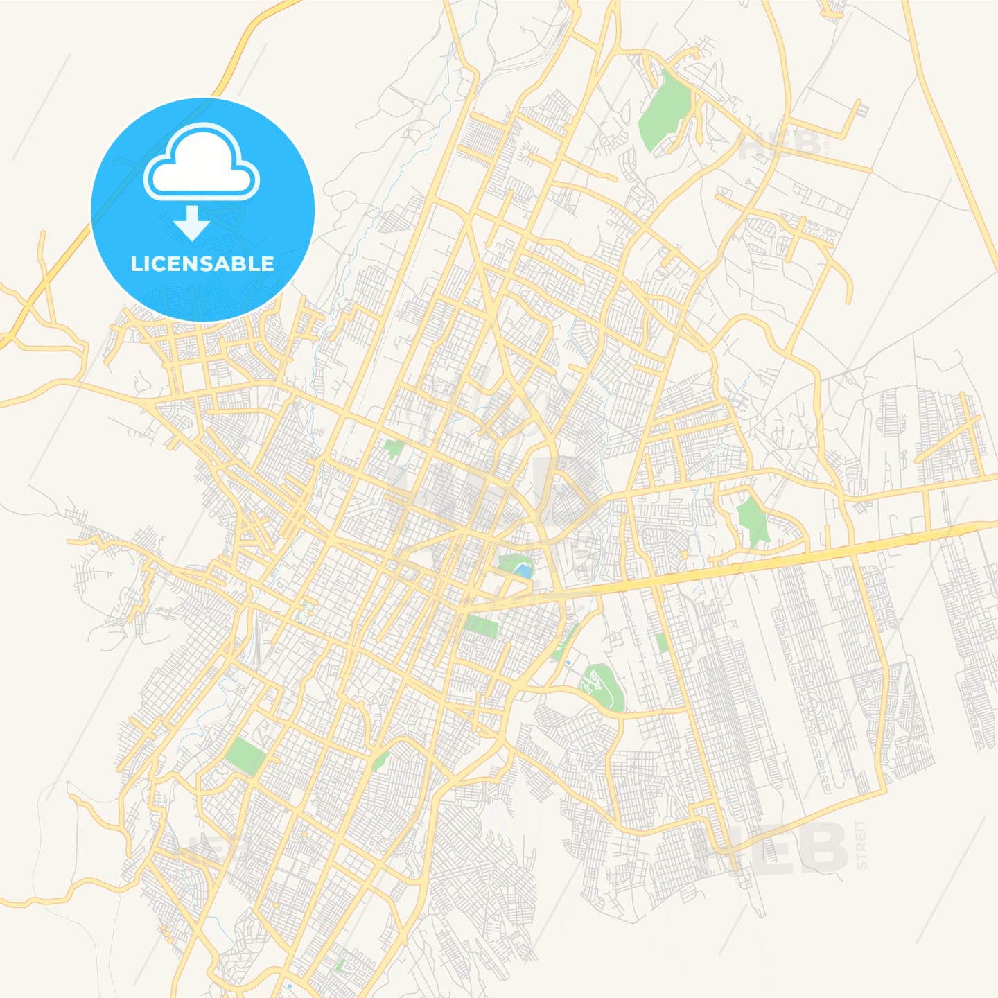 Empty vector map of Saltillo, Coahuila, Mexico