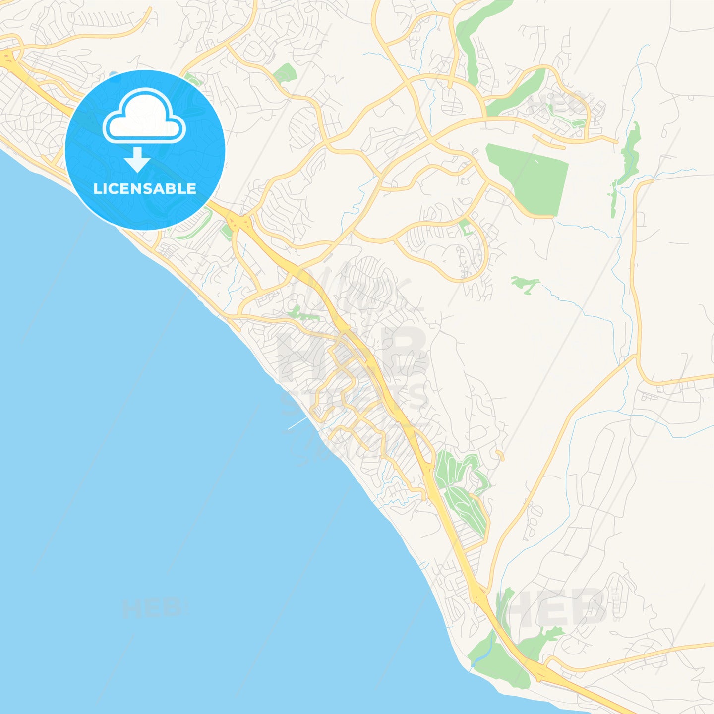 Empty vector map of San Clemente, California, USA