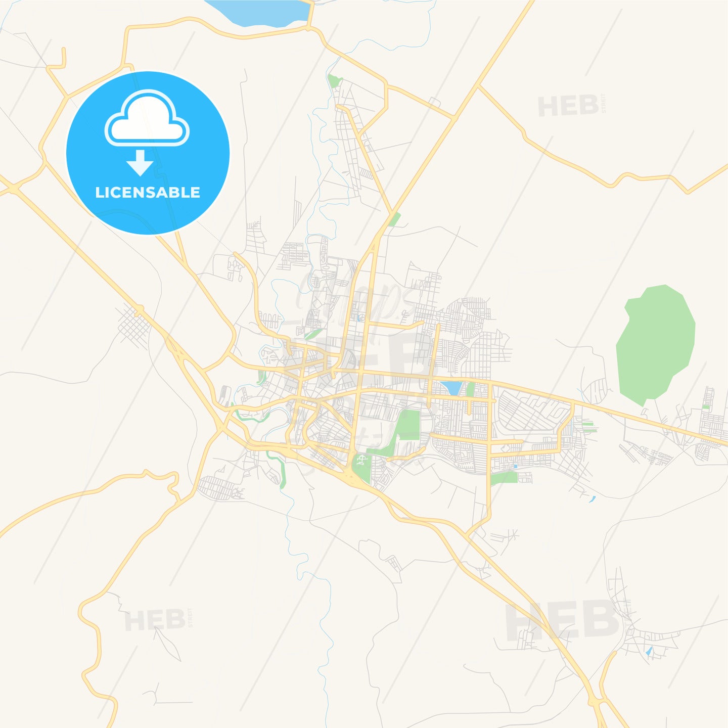 Empty vector map of San Juan del Río, Querétaro, Mexico