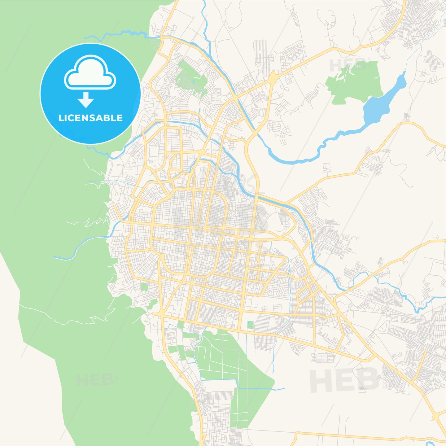 Empty vector map of San Pedro Sula, Cortés, Honduras