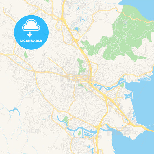 Empty vector map of San Rafael, California, USA