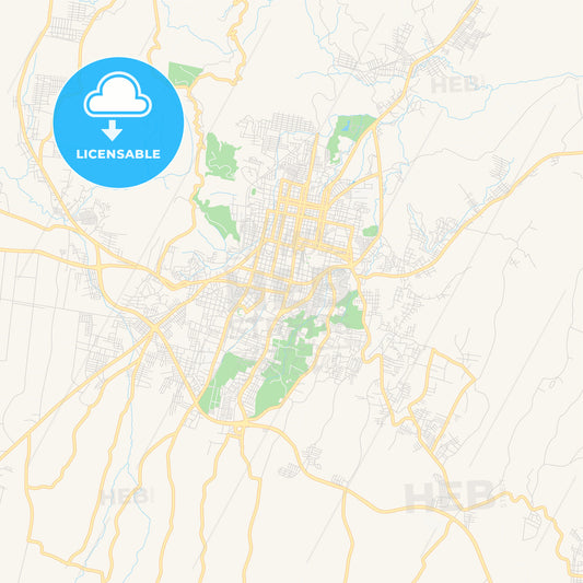 Empty vector map of Santa Ana, Santa Ana, El Salvador