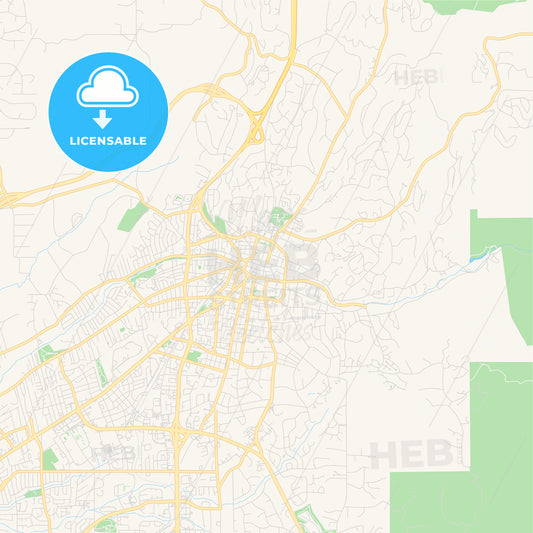 Empty vector map of Santa Fe, New Mexico, USA
