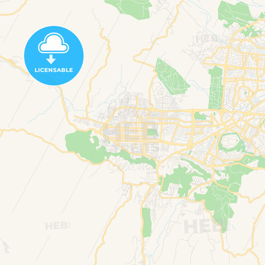 Empty vector map of Santa Tecla, La Libertad, El Salvador