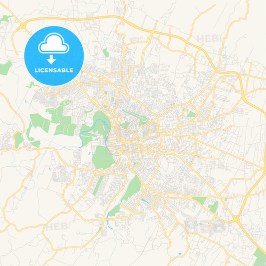 Empty vector map of Santiago, Santiago, Dominican Republic