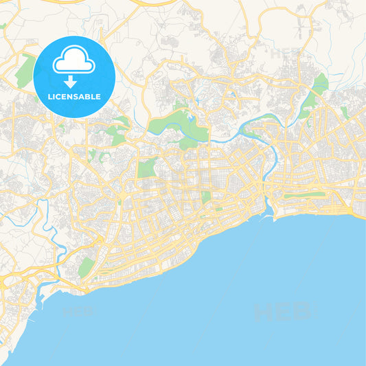 Empty vector map of Santo Domingo, Distrito Nacional, Dominican Republic