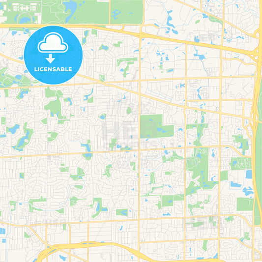 Empty vector map of Schaumburg, Illinois, USA