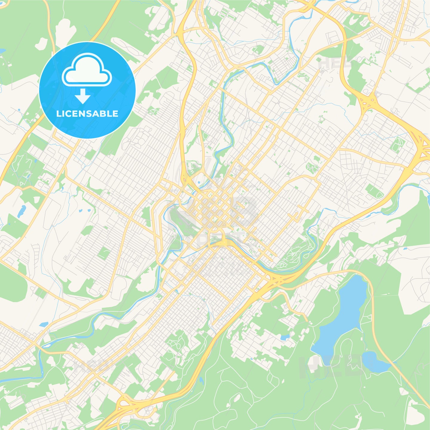 Empty vector map of Scranton, Pennsylvania, USA