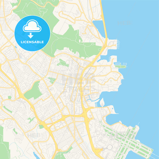 Empty vector map of South San Francisco, California, USA