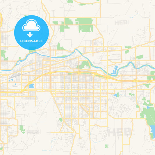 Empty vector map of Spokane Valley, Washington, USA