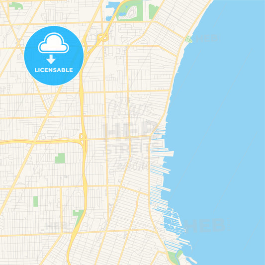 Empty vector map of St. Clair Shores, Michigan, USA