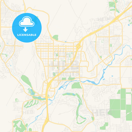 Empty vector map of St. George, Utah, USA