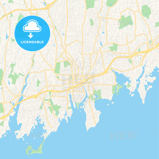Empty vector map of Stamford, Connecticut, USA