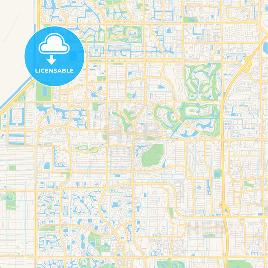 Empty vector map of Sunrise, Florida, USA