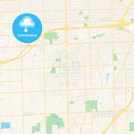 Empty vector map of Taylor, Michigan, USA
