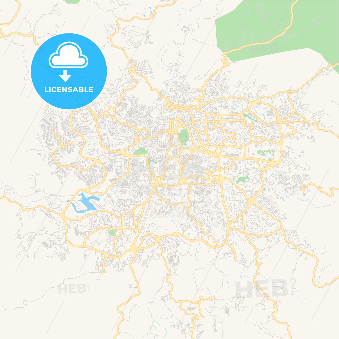 Empty vector map of Tegucigalpa, Francisco Morazán, Honduras