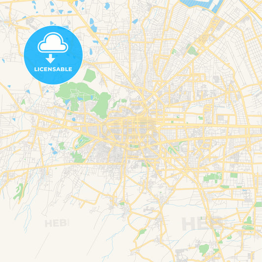 Empty vector map of Toluca, México, Mexico
