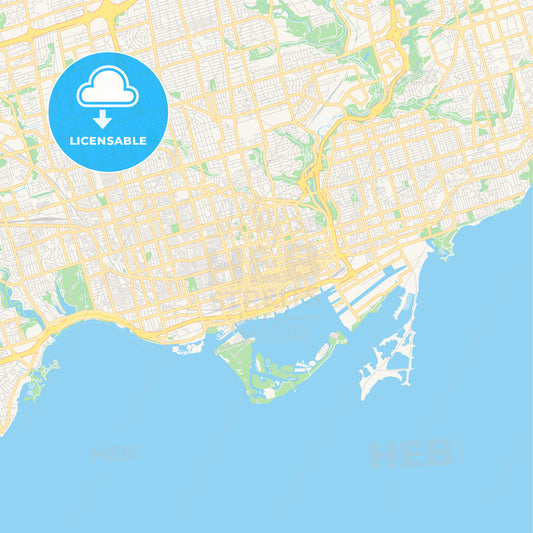 Empty vector map of Toronto, Ontario, Canada