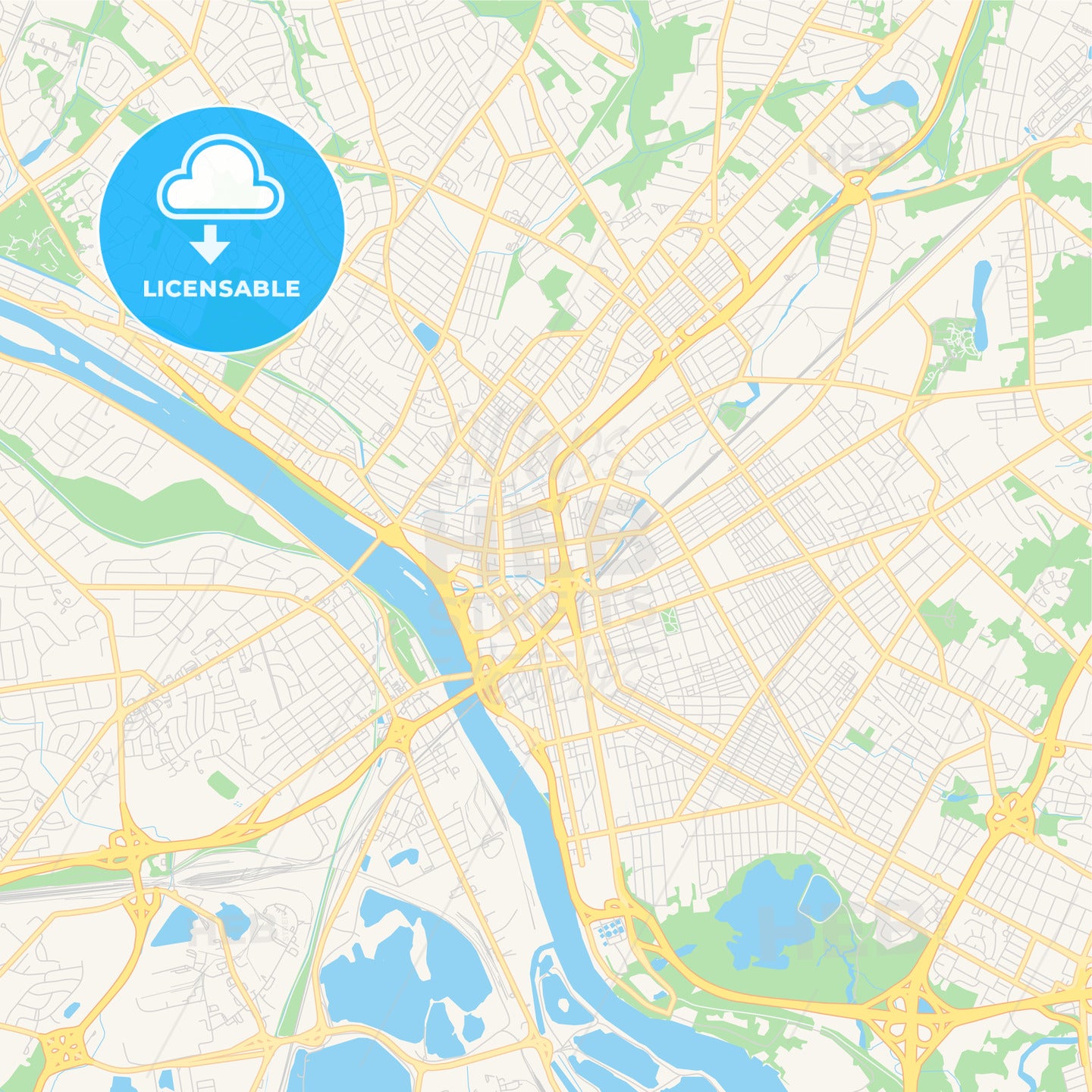 Empty vector map of Trenton, New Jersey, USA