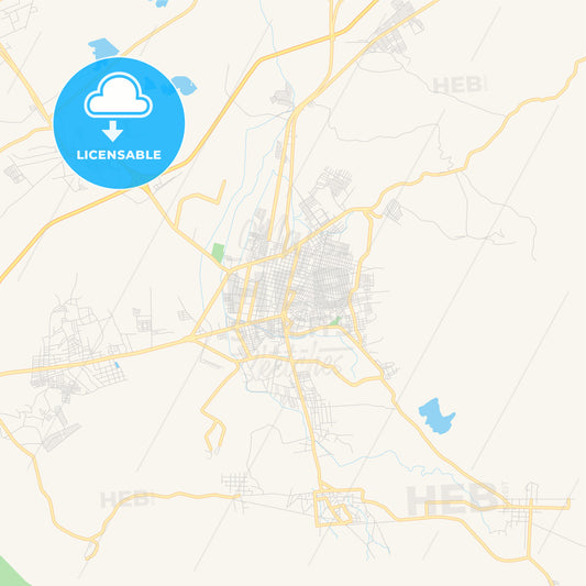 Empty vector map of Tulancingo, Hidalgo, Mexico