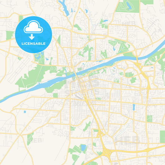 Empty vector map of Tuscaloosa, Alabama, USA