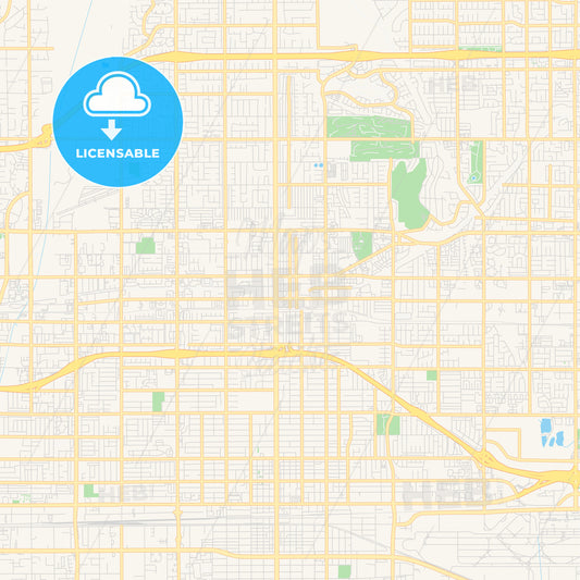 Empty vector map of Upland, California, USA