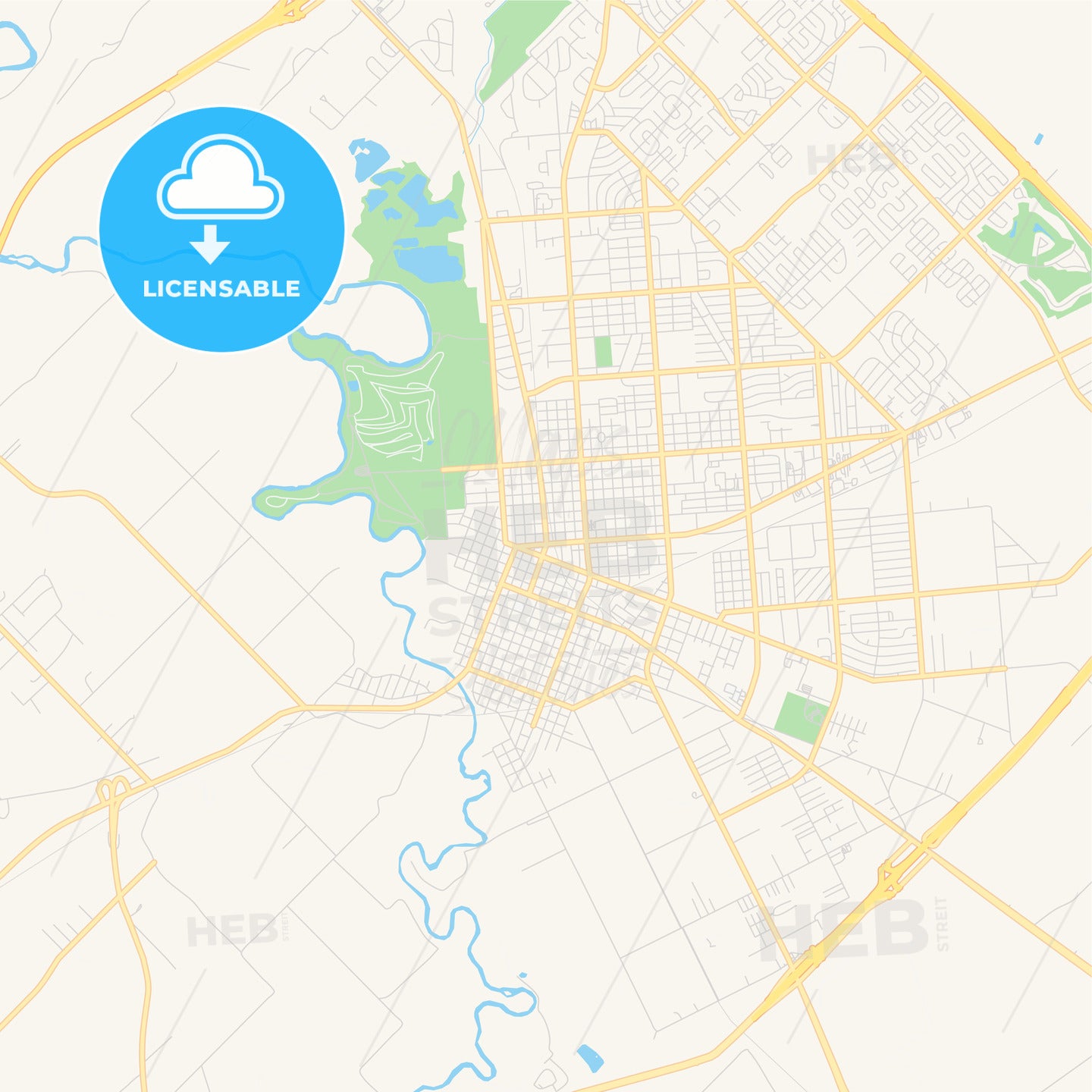 Empty vector map of Victoria, Texas, USA
