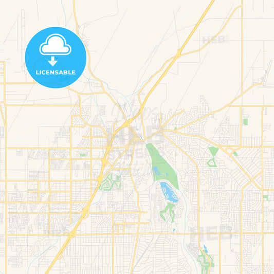 Empty vector map of Victorville, California, USA
