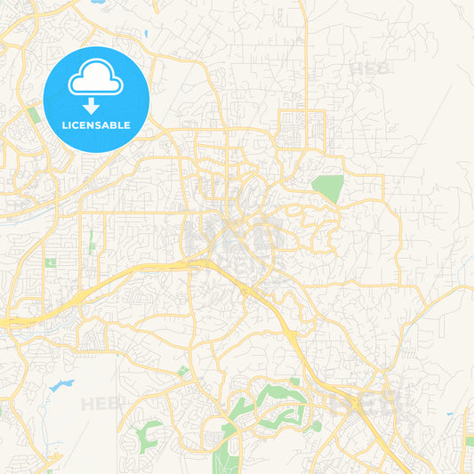 Empty vector map of Vista, California, USA