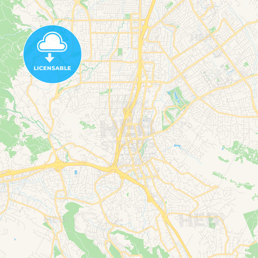 Empty vector map of Walnut Creek, California, USA