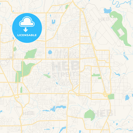 Empty vector map of Warner Robins, Georgia, USA