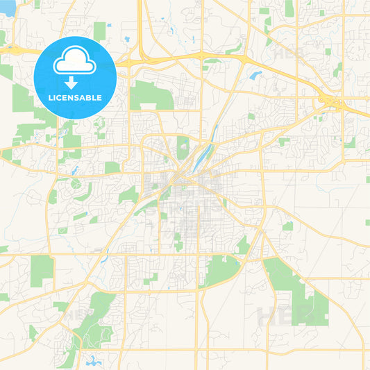 Empty vector map of Waukesha, Wisconsin, USA