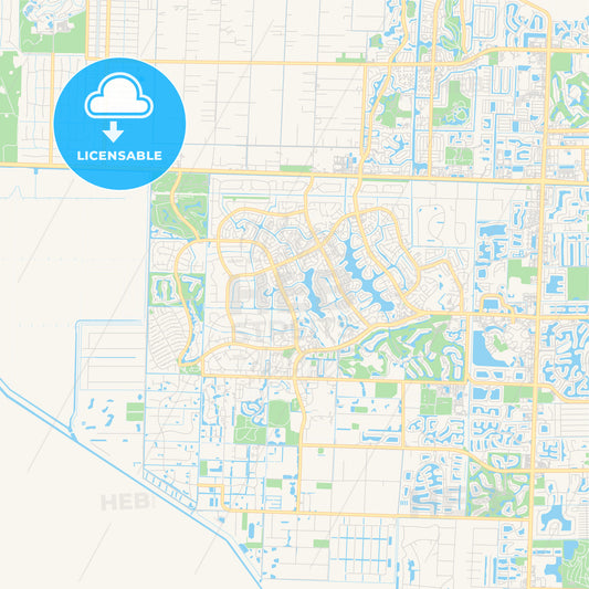 Empty vector map of Wellington, Florida, USA