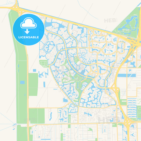 Empty vector map of Weston, Florida, USA