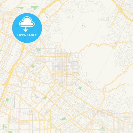 Empty vector map of Whittier, California, USA