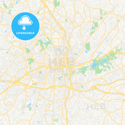 Empty vector map of Winston–Salem, North Carolina, USA