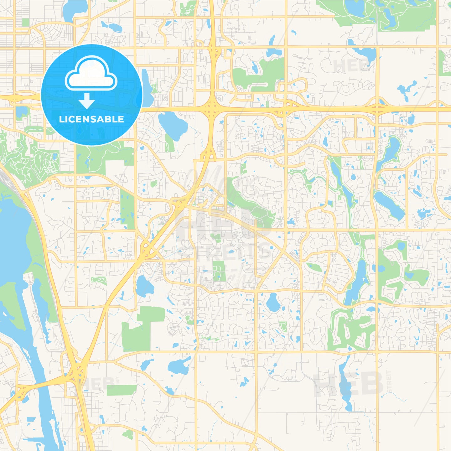 Empty vector map of Woodbury, Minnesota, USA