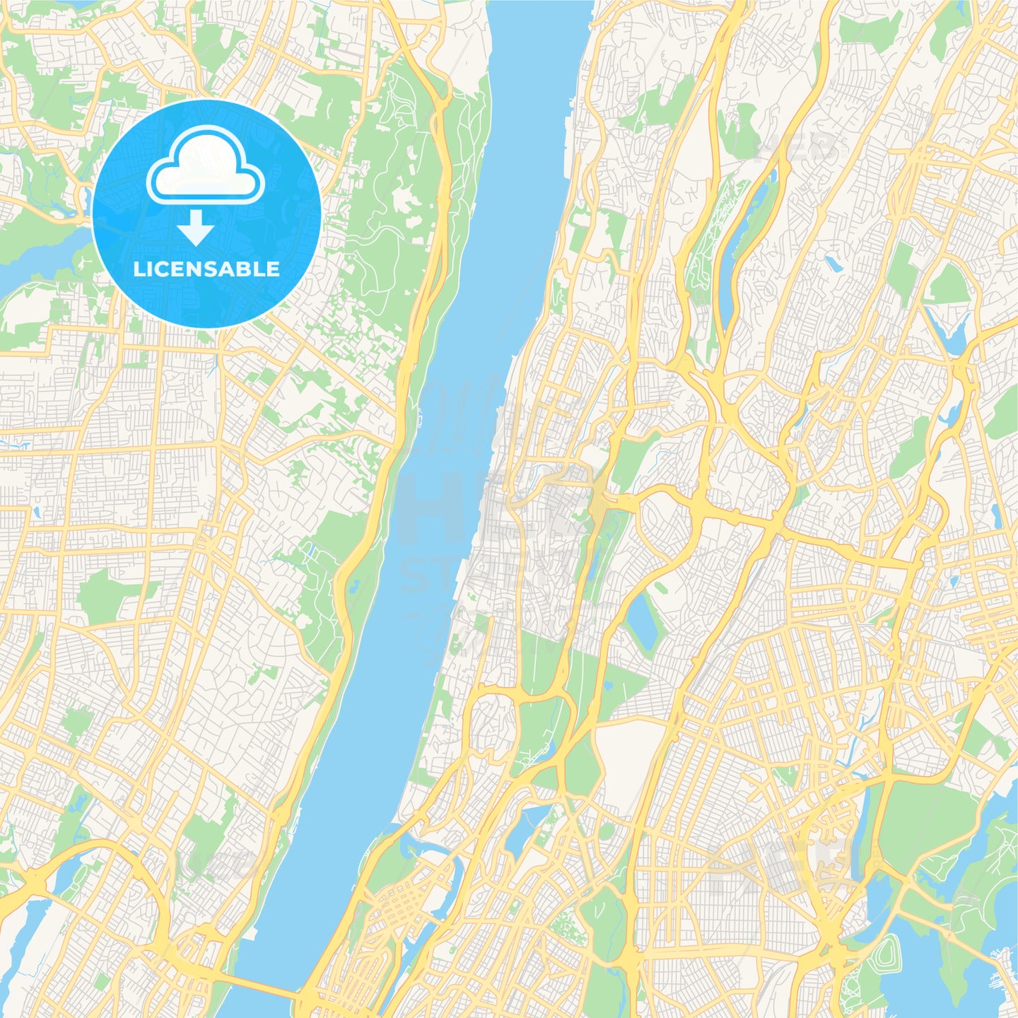 Empty vector map of Yonkers, New York, USA