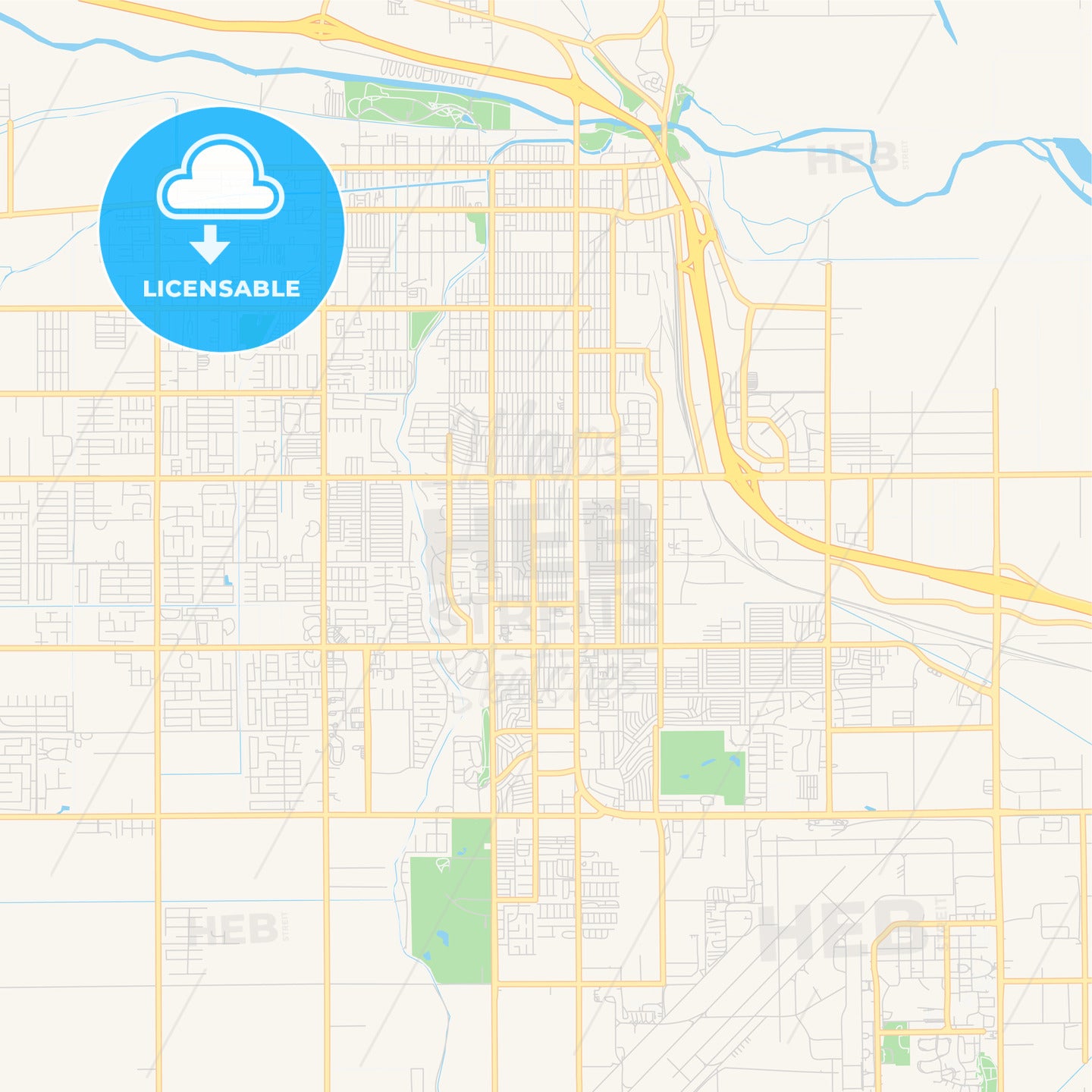 Empty vector map of Yuma, Arizona, USA