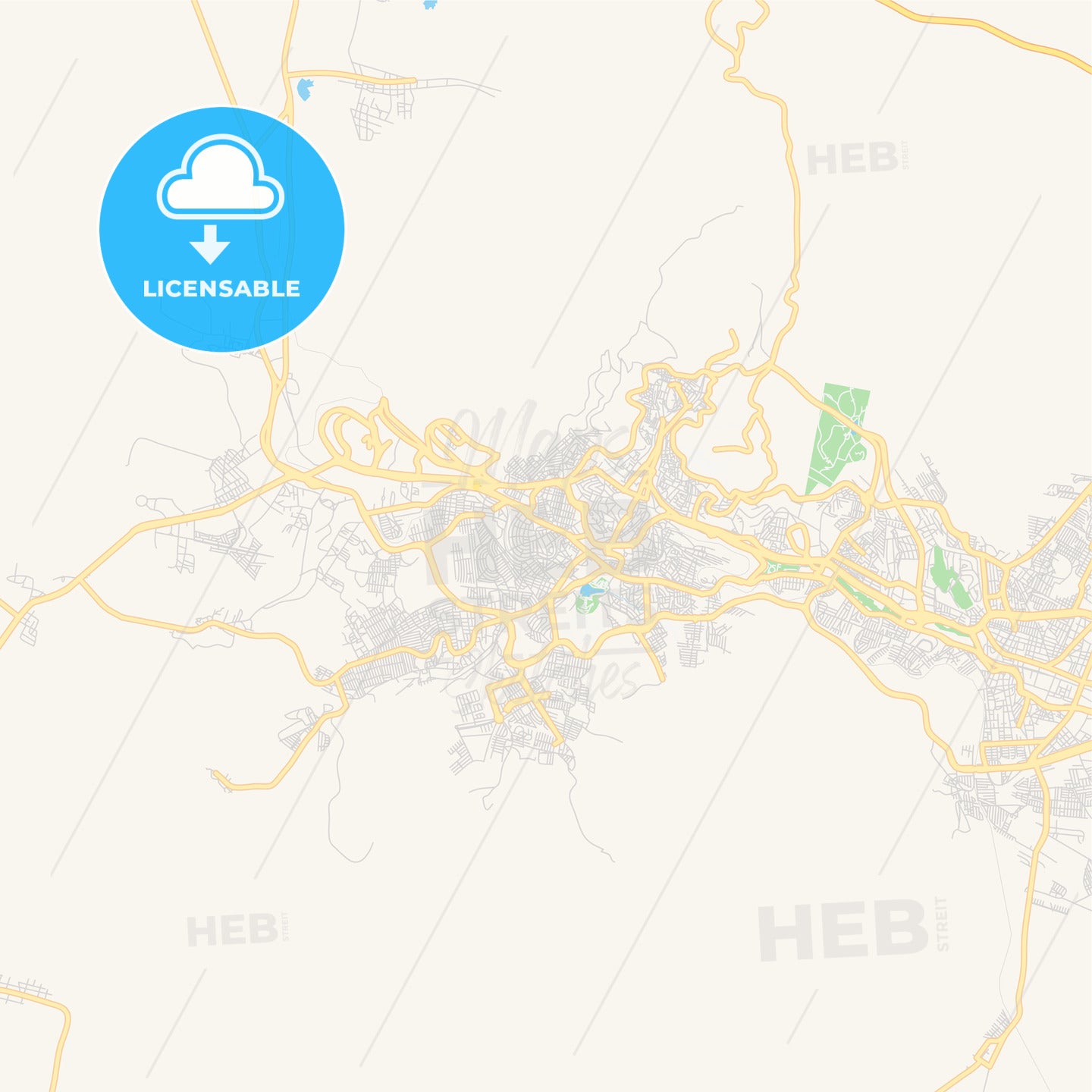 Empty vector map of Zacatecas, Zacatecas, Mexico