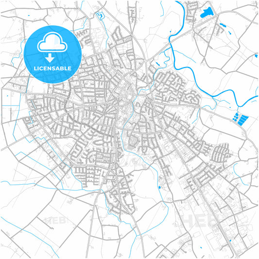 Emsdetten, North Rhine-Westphalia, Germany, city map with high quality roads.