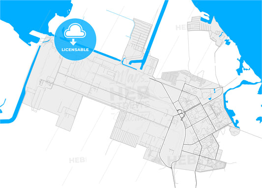 Enerhodar, Zaporizhia Oblast, Ukraine, high quality vector map