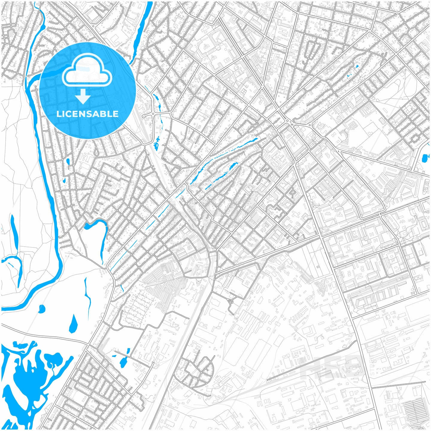 Engels, Saratov Oblast, Russia, city map with high quality roads.