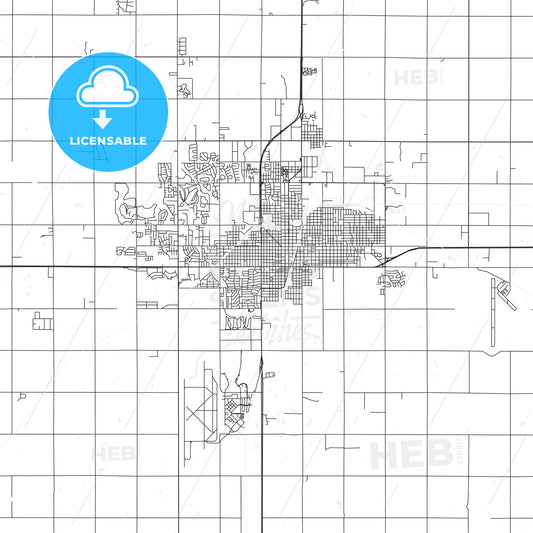 Enid, Oklahoma - Area Map - Light