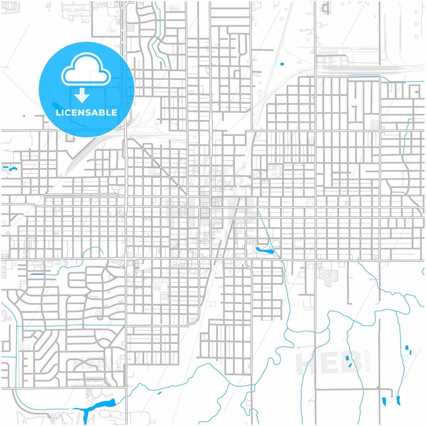 Enid, Oklahoma, United States, city map with high quality roads.