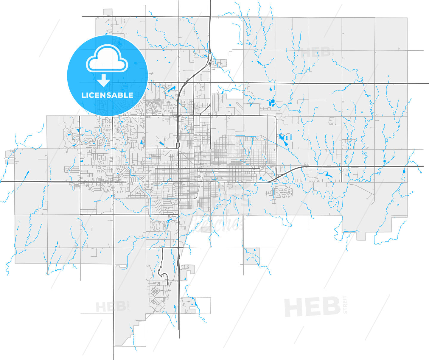 Enid, Oklahoma, United States, high quality vector map