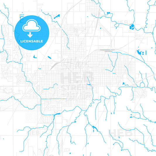 Enid, Oklahoma, United States, PDF vector map with water in focus