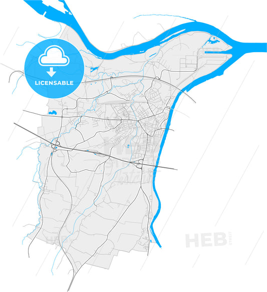 Enns, Upper Austria, Austria, high quality vector map