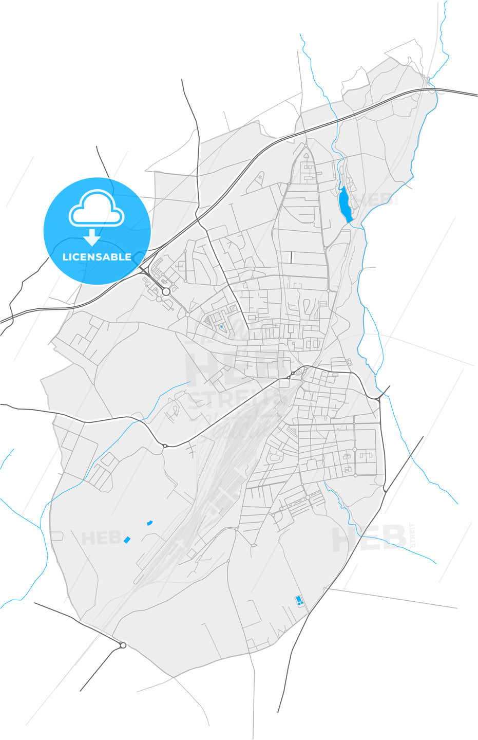 Entroncamento, Santarém, Portugal, high quality vector map