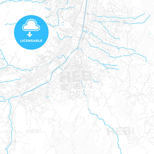 Envigado, Colombia PDF vector map with water in focus